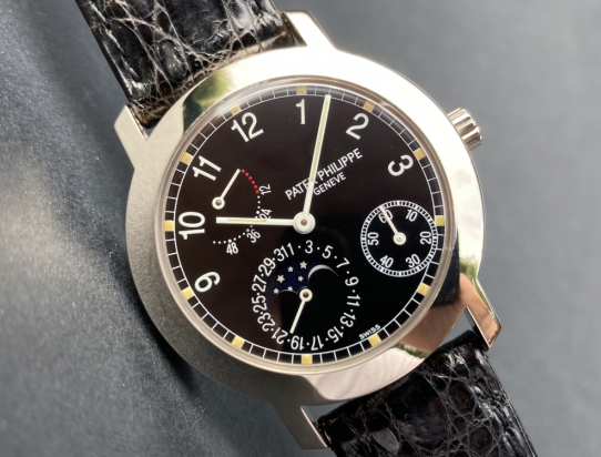 1999 UNPOLISHED Calatrava Moonphase Tritium 5055G Box and Papers