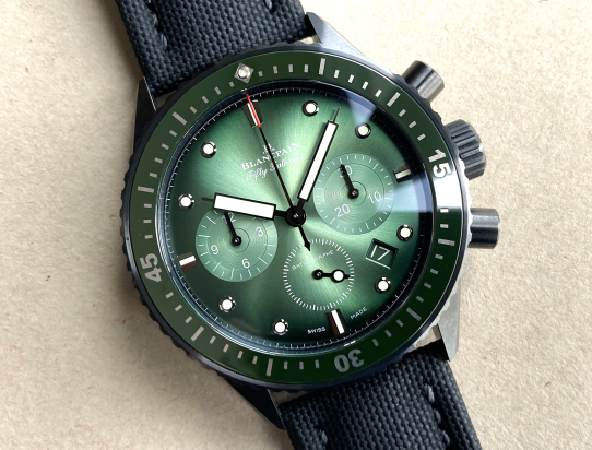 2023 Fifty Fathoms Bathyscaphe Chronographe Flyback GREEN DIAL Full Set