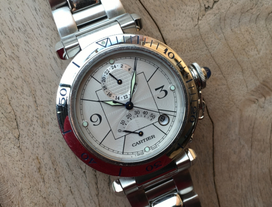 2004 Pasha Power Reserve Time Zone Box and Papers + Cartier Service